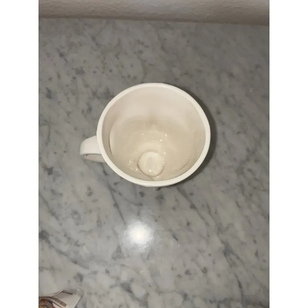 Jonathan Adler Muse White Ceramic Double Face MUG Cup Sculptural Modern Art
